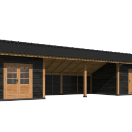 Kapschuur Bergen XL, Type 12 Douglas Gedroogd Potdekselplank zwart