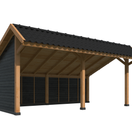 Kapschuur Bergen XL, Type 2 Douglas Gedroogd Potdekselplank zwart