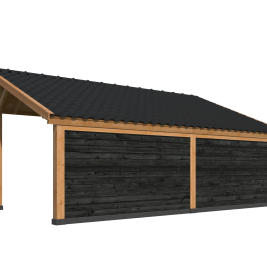 Kapschuur Bergen XL, Type 2 Douglas Gedroogd Potdekselplank zwart