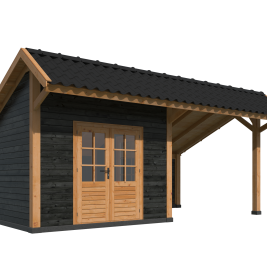 Kapschuur Bergen XL, Type 3 Douglas Gedroogd Potdekselplank zwart