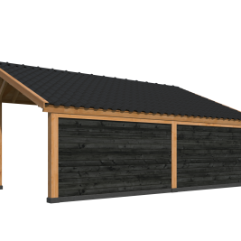 Kapschuur Bergen XL, Type 3 Douglas Gedroogd Potdekselplank zwart