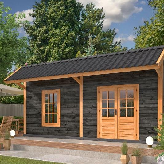 Kapschuur Bergen XL, Type 4 Douglas Gedroogd Potdekselplank zwart