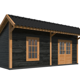 Kapschuur Bergen XL, Type 4 Douglas Gedroogd Potdekselplank zwart