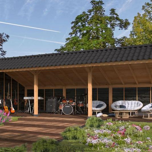 Kapschuur Bergen XL, Type 6 Douglas Gedroogd Potdekselplank zwart