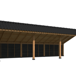 Kapschuur Bergen XL, Type 6 Douglas Gedroogd Potdekselplank zwart