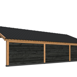 Kapschuur Bergen XL, Type 6 Douglas Gedroogd Potdekselplank zwart