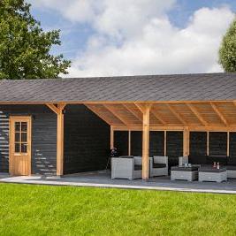 Kapschuur Bergen XL, Type 7 Douglas Gedroogd Potdekselplank zwart