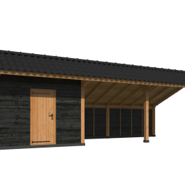 Kapschuur Bergen XL, Type 7 Douglas Gedroogd Potdekselplank zwart