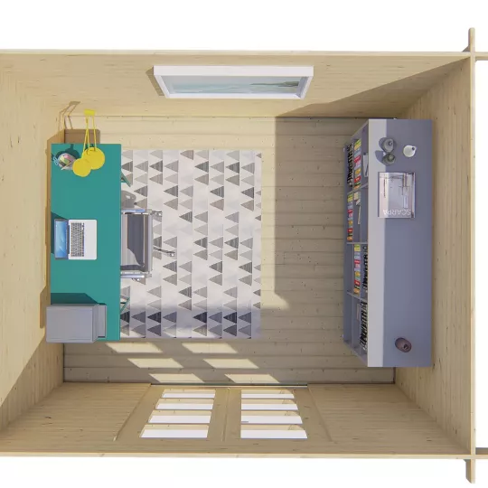 Blokhut - Tuinhuis Extramodern | 28 mm | vuren Red Class Wood geïmpregneerd