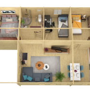 Blokhut - Tuinhuis Formigal | 70 mm | onbehandeld