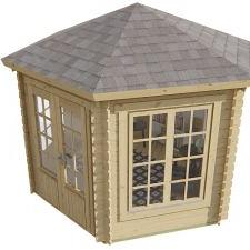 Blokhut - Tuinhuis Nora | 34 mm | vuren groen geïmpregneerd