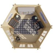 Blokhut - Tuinhuis Nora | 34 mm | vuren groen geïmpregneerd