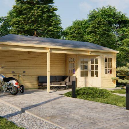 Blokhut - Tuinhuis Gretel | 44 mm | vuren honinggeel geïmpregneerd