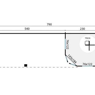 Blokhut - Tuinhuis Gretel | 44 mm | vuren grijs geïmpregneerd