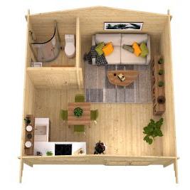 Blokhut - Tuinhuis Toilet/Shower Kit XXXL | 70 mm | onbehandeld