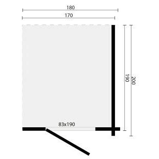 Blokhut - Tuinhuis Toilet/Shower Kit XXXL | 70 mm | onbehandeld