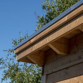 Blokhutaccessoires aluminium buitenhoek daktrim 4,5 x 4,5 x 50 cm incl. 1 klang