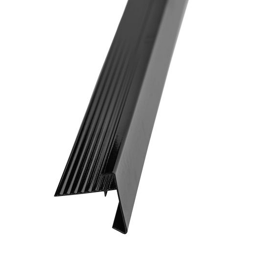 Blokhutaccessoires aluminium daktrim zwart 4,5 x 4,5 x 250 cm incl. 1 klang
