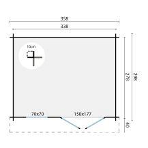 Blokhutprieel - Tuinhuis Marit | 44 mm | vuren Red Class Wood geïmpregneerd