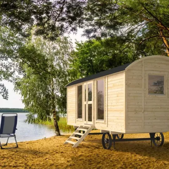 Circuswagen Barby | 19mm | vuren onbehandeld | 600 x 240 cm | excl. onderstel