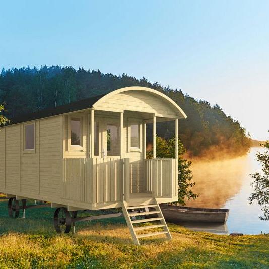 Circuswagen Jimmy | 19mm | vuren onbehandeld | 840 x 240 cm | excl. onderstel