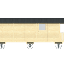 Circuswagen Jimmy | 19mm | vuren onbehandeld | 840 x 240 cm | excl. onderstel