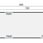 Circuswagen Jimmy | 19mm | vuren onbehandeld | 840 x 240 cm | excl. onderstel