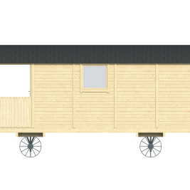 Circuswagen Johnny | 19mm | vuren onbehandeld | 600 x 240 cm | excl. onderstel