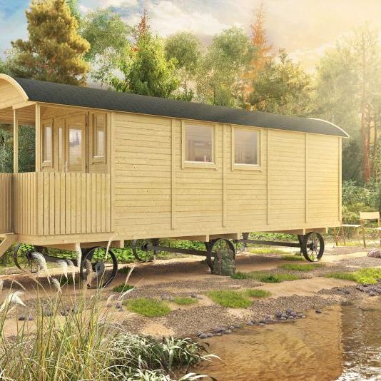 Circuswagen Kathleen | 19mm | vuren onbehandeld | 720 x 240 cm | excl. onderstel