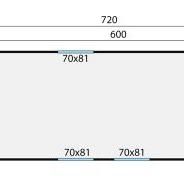 Circuswagen Kathleen | 19mm | vuren onbehandeld | 720 x 240 cm | excl. onderstel