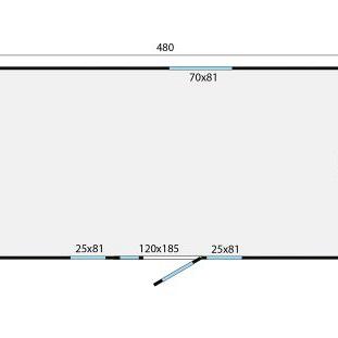 Circuswagen Patricia | 19mm | vuren onbehandeld | 480 x 240 cm | excl. onderstel