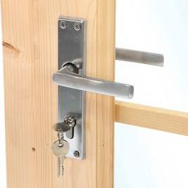 Deur enkel met raam D6 RS vuren 90,5 x 196 cm | Red Class Wood geïmpregneerd, rechts scharnierend