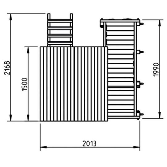 DHZ Houtpakket Blue Rabbit Toren Penthouse 8,8 x 8,8 cm