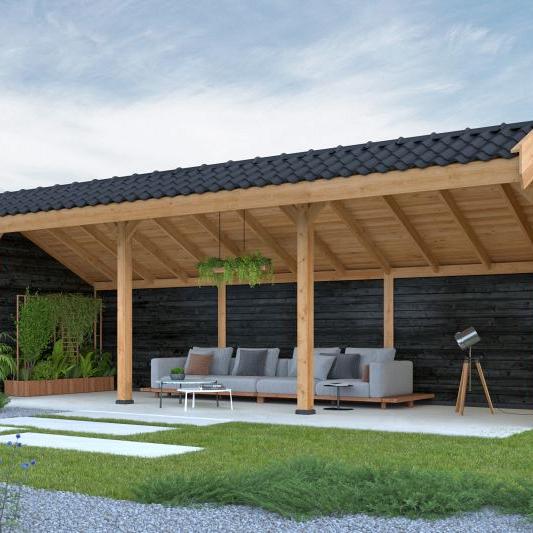 DHZ Kapschuur Boekelo Douglas 900 x 250 cm zwart geïmpregneerd