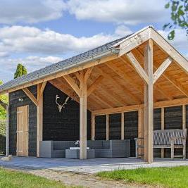 DHZ Kapschuur Boekelo Douglas 900 x 250 cm zwart geïmpregneerd