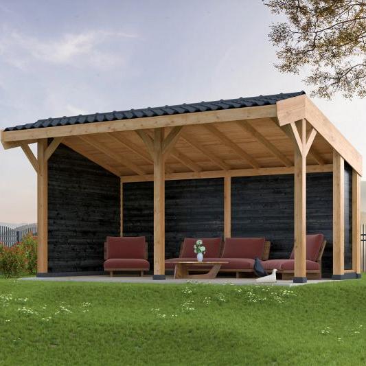 DHZ Kapschuur Goor Douglas 600 x 300 cm zwart geïmpregneerd