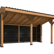 DHZ Kapschuur Goor Douglas 600 x 300 cm zwart geïmpregneerd