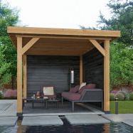 DHZ Plat dak Holten geschaafd douglas 300 x 300+390 cm zwart gespoten