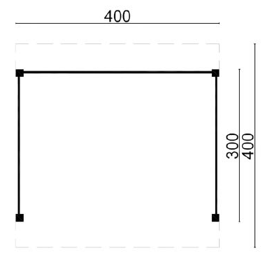 DHZ Plat dak Ommen Douglas 300 x 400 cm zwart geïmpregneerd