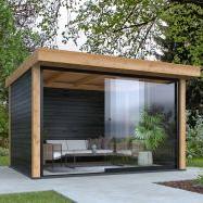 DHZ Plat dak Ommen Douglas 300 x 400 cm zwart geïmpregneerd