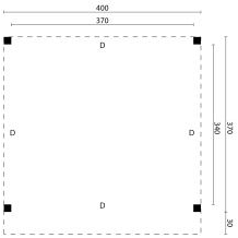 DHZ Rijssen Douglas 400 x 400 cm zwart geïmpregneerd
