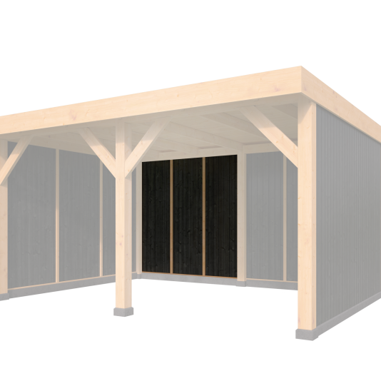 DHZ Rijssen vertikale wand module Type B 250 x 224 cm zwart geïmpregneerd