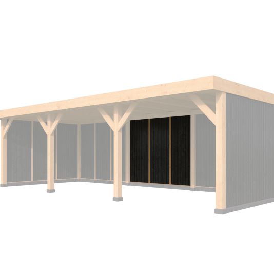 DHZ Rijssen vertikale wand module Type C 300 x 224 cm zwart geïmpregneerd