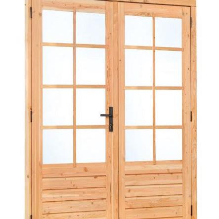 Douglas dubbele glas deur dubbelglas 8-ruits B205xH215 cm buitenmaat, linksdraaiend