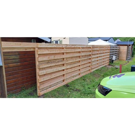 Douglas plank 1,6 x 14,0 x 180 cm, gedroogd, geschaafd, 4 ronde hoeken