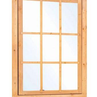 Douglas uitzetraam 9-ruits B1000xH1554mm (buitenwerkse maat) incl. 2 soorten roedes, RVS raambeslag,