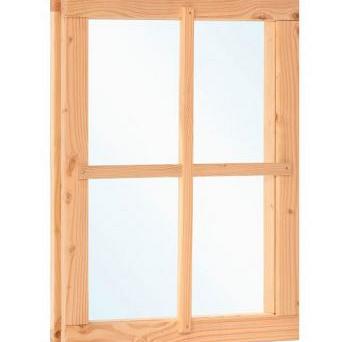 Douglas vast raam B64,2 x H81,2 cm (buitenwerkse maat) incl. roedes, RVS raambeslag