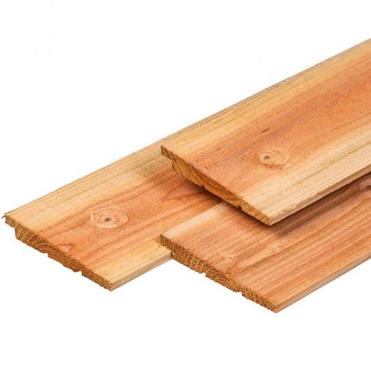 Douglas zweeds rabat smal 1,0/2,0 x 14,5 x 300 cm, vers, geschaafd, scherpkantig, 1 zijde 2 groeven