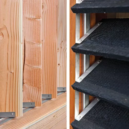 Flex Fence zwart gepoedercoat zelfbouwpakket voor lamellen lengte 166 cm