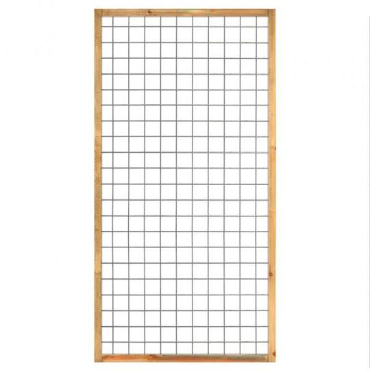 Gaaselement vuurverzinkt maaswijdte 7,5 x 7,5 cm met kader grenen groen geïmpregneerd 4,5 x 4,5 cm H